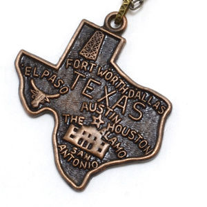Antique Copper Texas Charm Necklace